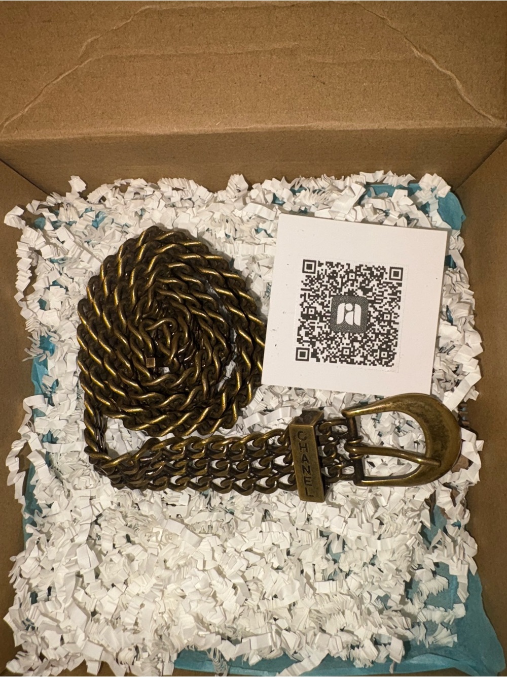 CHANEL Antique Gold-Tone Chain Belt